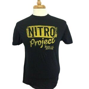 Samuel Adams Nitro T-Shirt M Black Yellow S/S Graphic Cotton Beer Tee tshirt